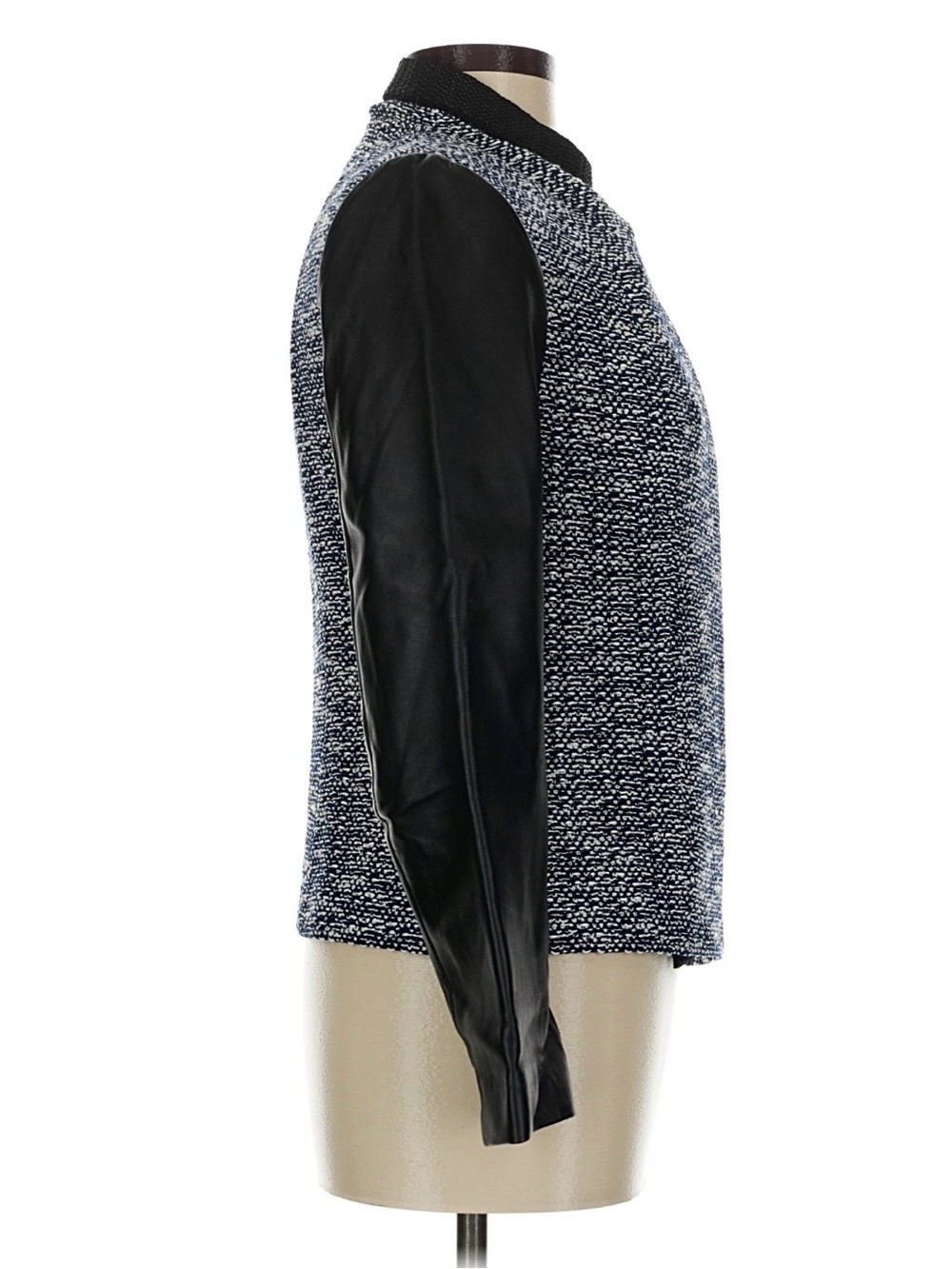 St John Black Tweed Moto Style Jacket - Sz 6 - Picture 6 of 10